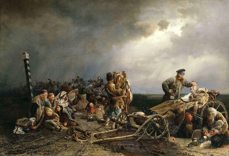 В. И. Якоби, «Привал арестантов», 1861 г.