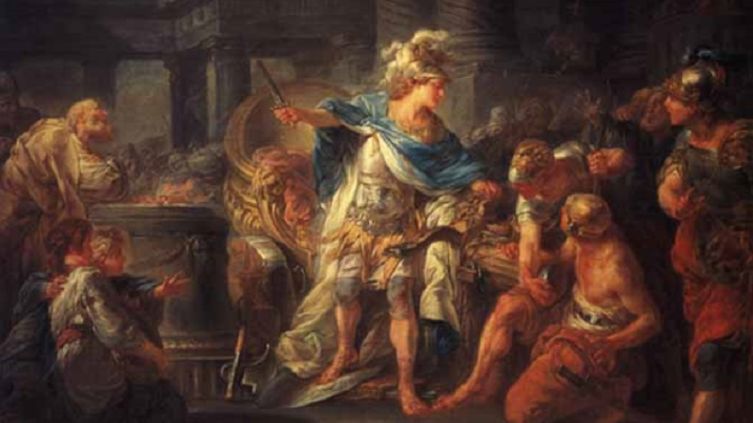Жан-Симон Бартелеми, «Александр Македонский рассекает гордиев узел», 1767 г.