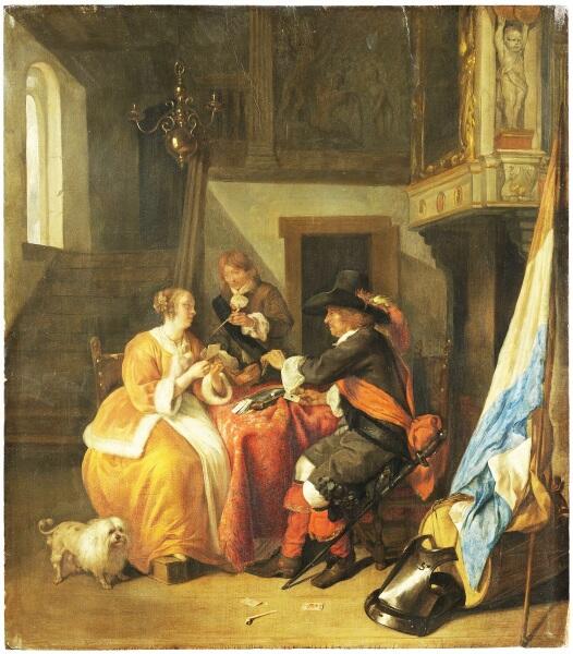 Габриэль Метсю, «Игроки в карты», 1650-е гг.