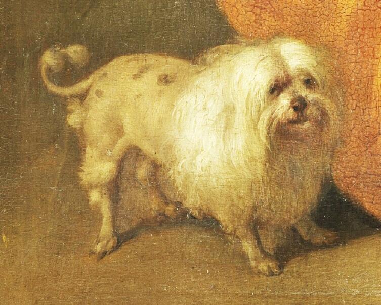 Габриэль Метсю, «Игроки в карты», фрагмент «Собачка»