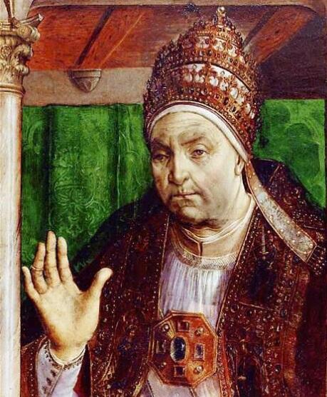 Йос ван Гент, «Папа римский Сикст IV» фрагмент фрески