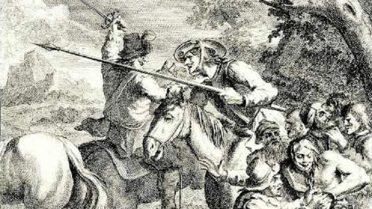 Уильям Хогарт, «Дон Кихот освобождает каторжников», фрагмент, 1738 г. 