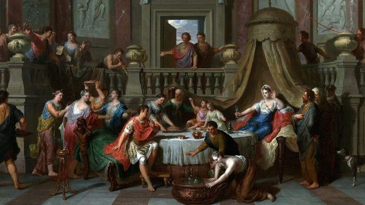 Герард Хут, «Пир Клеопатры», 1710 г.