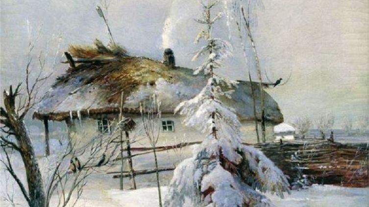 А. К. Саврасов, «Зима», фрагмент, 1873 г.