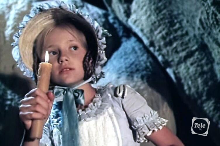 Мария Миронова в роли Бекки Тэтчер. Кадр из фильма «Приключения Тома Сойера и Гекльберри Финна»