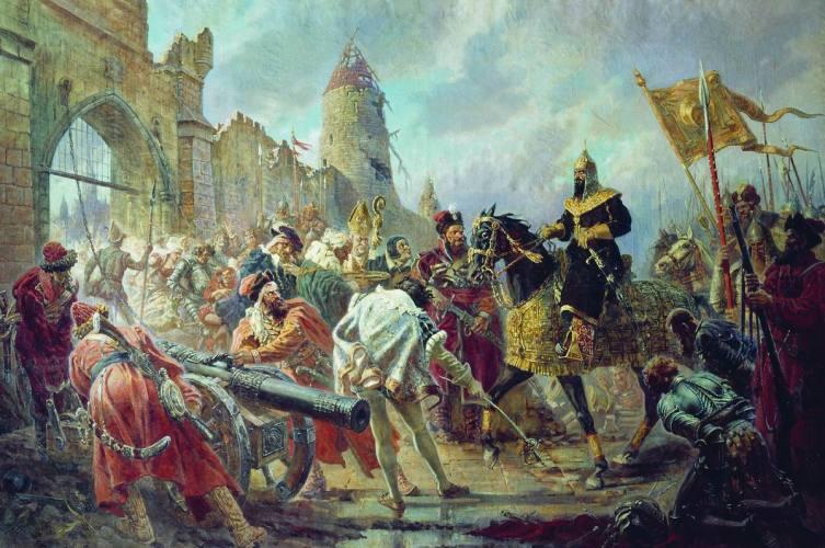 П. П. Соколов-Скаля, «Взятие Иваном Грозным ливонской крепости Кокенгаузен», 1937-1943 гг. П. П. Соколов-Скаля, «Взятие Иваном Грозным ливонской крепости Кокенгаузен», 1937-1943 гг.