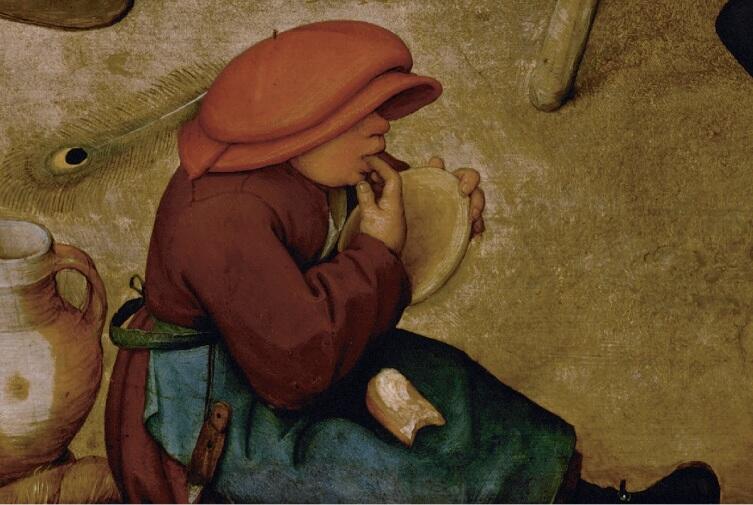 Питер Брейгель Старший, «Крестьянская свадьба», фрагмент «Еще один малыш»