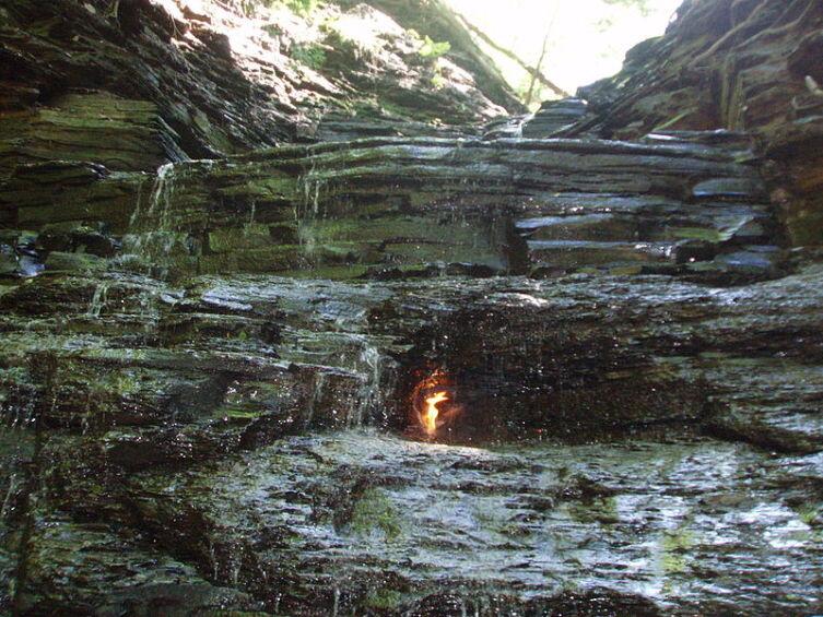 Eternal Flame Falls в Chestnut Ridge Park, округ Эри, штат Нью-Йорк