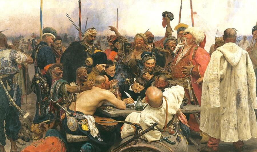 И. Е. Репин, «Запорожские казаки пишут письмо турецкому султану», 1880 г.