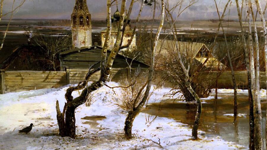 Фрагмент картины «Грачи прилетели», 1871 г.