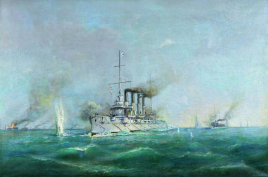 М. М. Степанов, «Бой крейсера «Варяг» и канонерской лодки «Кореец» с японской эскадрой», 1952 г.
