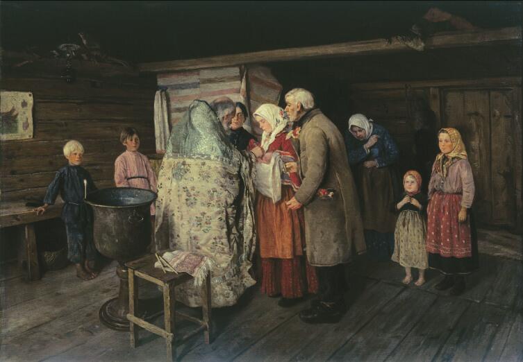 Петр Коровин, «Крестины», 1896 г.