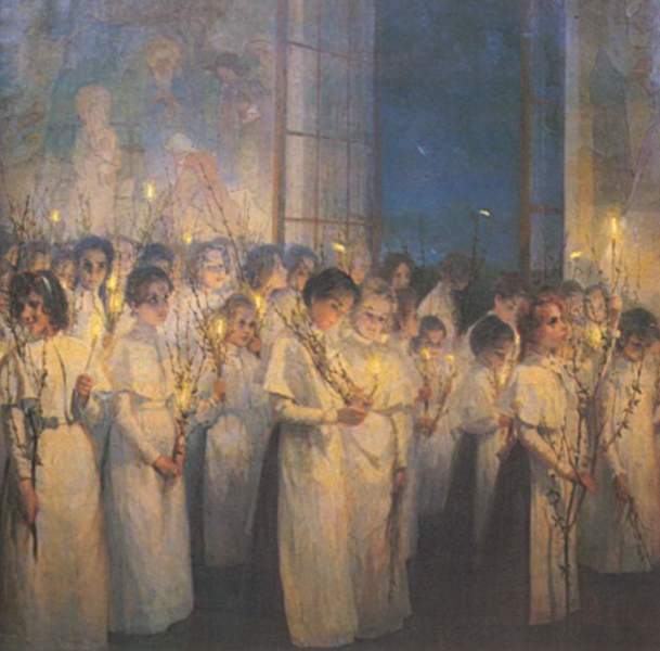 С. Блонская, «Девочки. Вербное воскресенье», 1900 г.