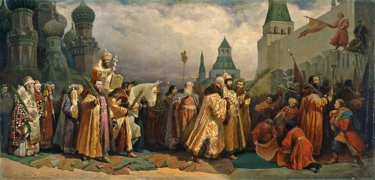 В. Шварц, «Вербное Воскресенье в Москве в царствование Алексея Михайловича», 1865 г.