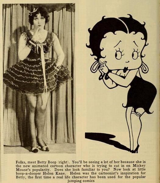 Хелен Кейн и Бетти Буп в журнале «Photoplay», апрель 1932 г.