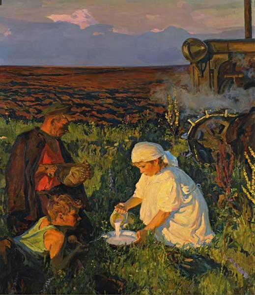 А. А. Пластов, «Ужин трактористов», 1951 г.