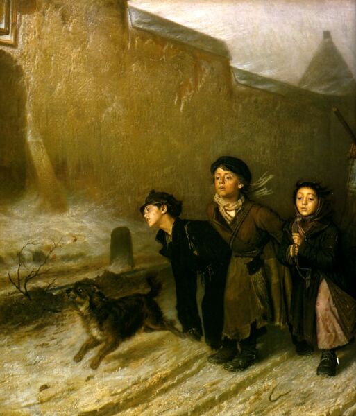 В. Г. Перов, «Тройка (Ученики мастеровые везут воду)» (фрагмент), 1866 г. В. Г. Перов, «Тройка (Ученики мастеровые везут воду)» (фрагмент), 1866 г.