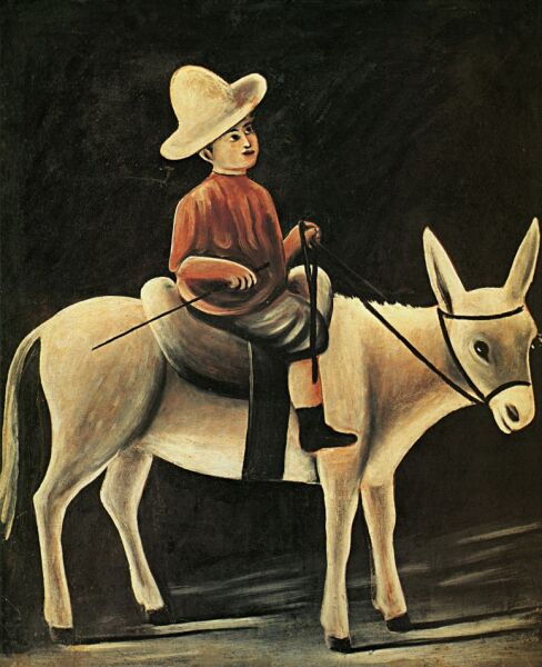 Нико Пиросмани (Пиросманашвили), «Мальчик на осле», начало ХХ века
