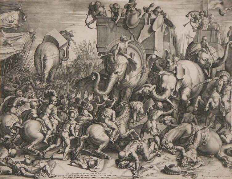 Корнелис Корт, «Битва при Заме 202 до н. э.», 1567 г.