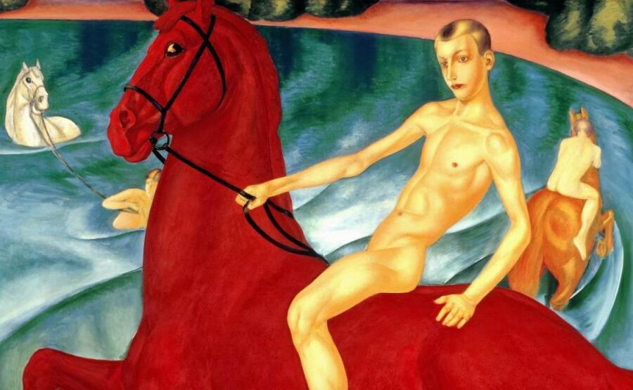К. С. Петров-Водкин, «Купание красного коня» (фрагмент), 1912 г.