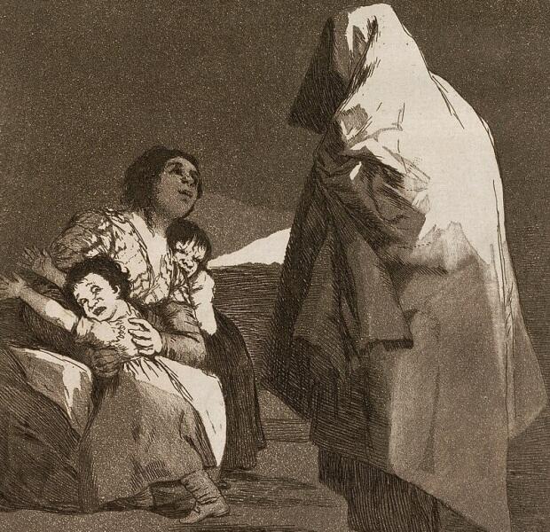 Ф. Гойя, «Приход Буки», фрагмент, 1797 г.