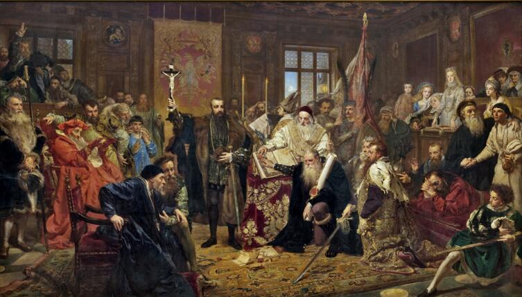 Ян Матейко, «Подписание Люблинского союза между Королевством Польши и Великим княжеством Литовским», 1869 г.