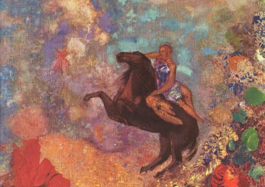 Одилон Редон, «Муза на Пегасе» (фрагмент), 1900-е гг.