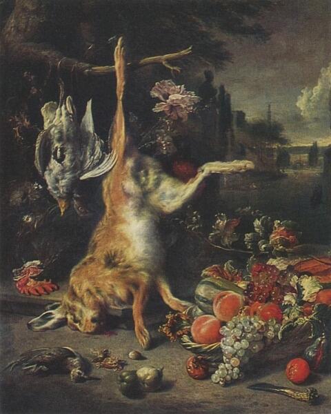 Ян Баптист Веникс, «Натюрморт с мертвым зайцем», XVII век