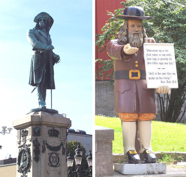 Реальные памятники Карлу и Розенбому в Карлскруне. Правда, старую статую Розенбома в виду износа (дерево всё-таки) заменили на новую Реальные памятники Карлу и Розенбому в Карлскруне. Правда, старую статую Розенбома в виду износа (дерево всё-таки) заменили на новую