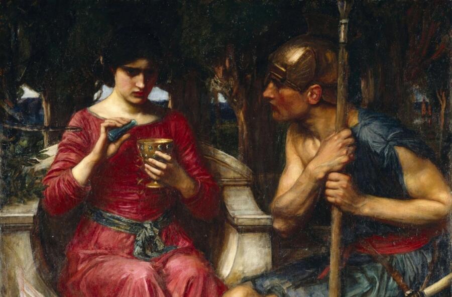 Джон Уильям Уотерхаус, «Ясон и Медея» (фрагмент), 1907 г.