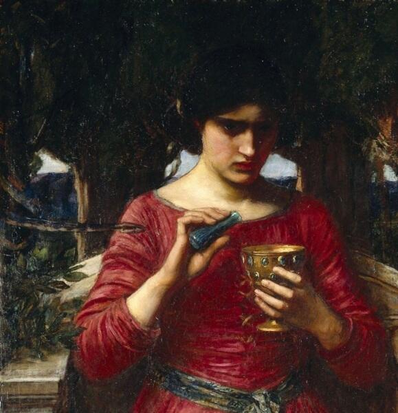 Джон Уильям Уотерхаус, «Ясон и Медея» (фрагмент «Змея»), 1907 г.