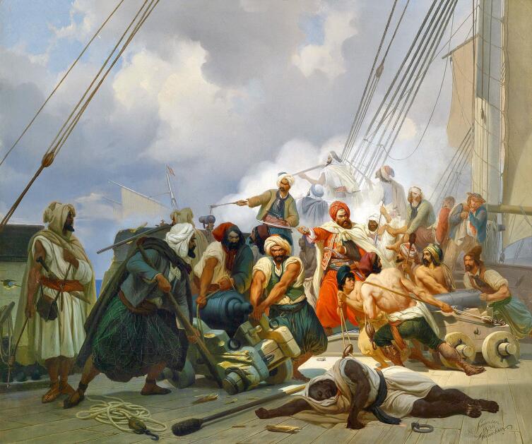 Нильс Симонсен, «Морской бой», 1844 г.