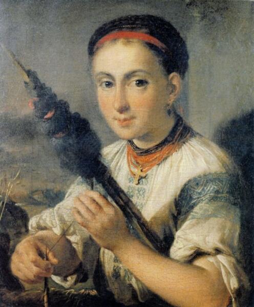 В. А. Тропинин, «Пряха», 1821 г.