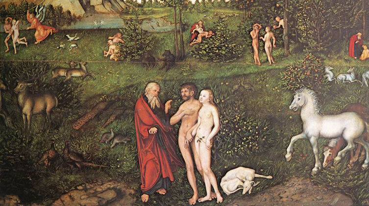 Лукас Кранах Старший, «Адам и Ева в саду Эдема», 1530 г.