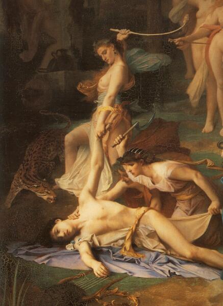 Эмиль Леви, «Смерть Орфея»  фрагмент «Вакханки», 1866 г.