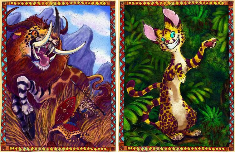 Бармаглот и Чеширский Кот на иллюстрациях Erin Taylor из издания «Alice's Wonderful Adventures in Africa» (2009) Бармаглот и Чеширский Кот на иллюстрациях Erin Taylor из издания «Alice's Wonderful Adventures in Africa» (2009)