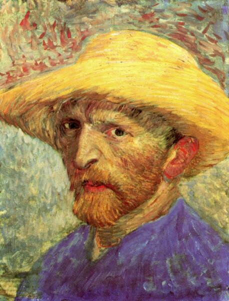 Винсент Ван Гог, «Автопортрет в соломенной шляпе», 1887 г.