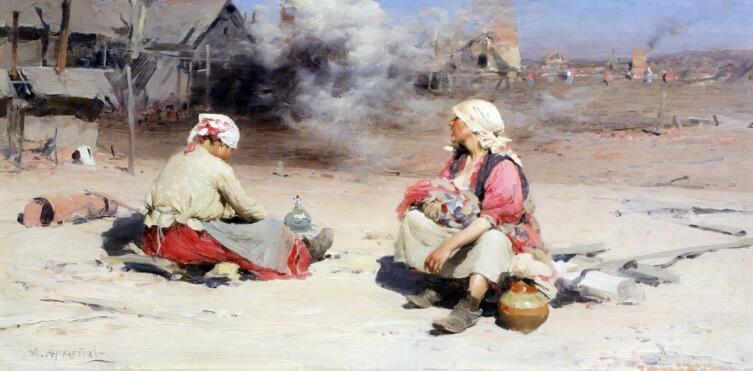 А. Е. Архипов, «Подёнщицы на чугунолитейном заводе», 1895 г.