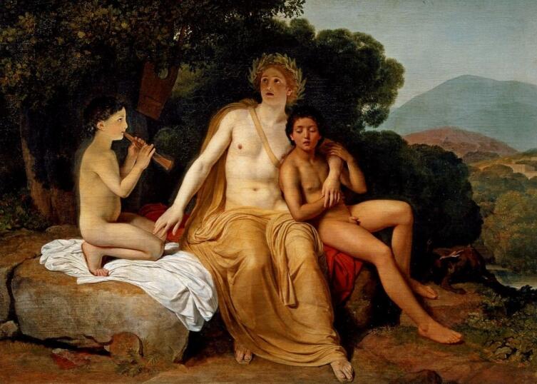 А. А. Иванов, «Аполлон, Гиацинт и Кипарис, занимающиеся музыкой и пением», 1834 г.