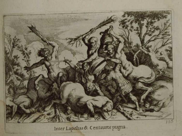 Виргиль Солис, «Смерть Кенея», иллюстрация к «Метаморфозам» Овидия, 1563 г.