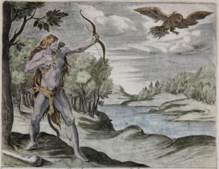 J. Briot, «Геракл убивает Периклимена», гравюра из книги «Овидий. Метаморфозы», 1738 г.