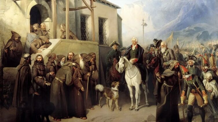 А. И. Шарлемань, «Фельдмаршал Суворов на вершине Сен-Готарда 13 сентября 1799 года»