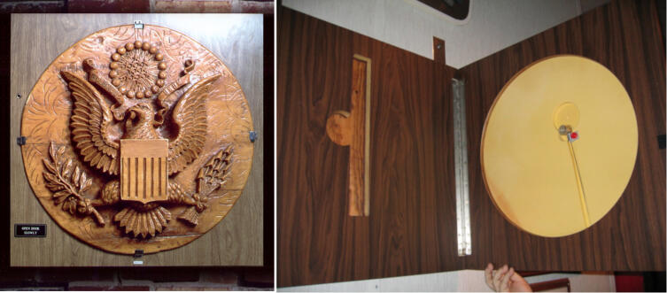 Лицо и изнанка подарка пионеров Советской страны. Музей криптографии АНБ США. Лицо и изнанка подарка пионеров Советской страны. Музей криптографии АНБ США.