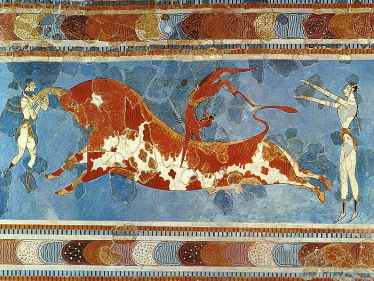 Фреска со стен Кносского дворца