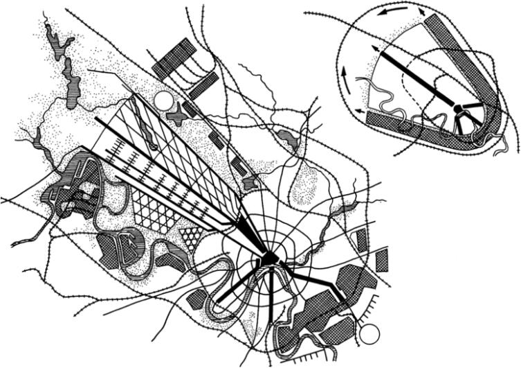 Город-«парабола» Николая Ладовского. Конкурсный проект развития Москвы, 1930 г.