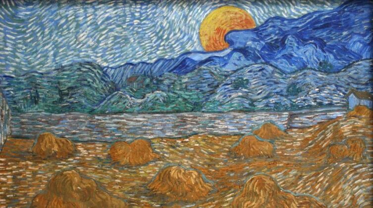Винсент Ван Гог, «Вечерний пейзаж с восходящей луной», 1889 г.