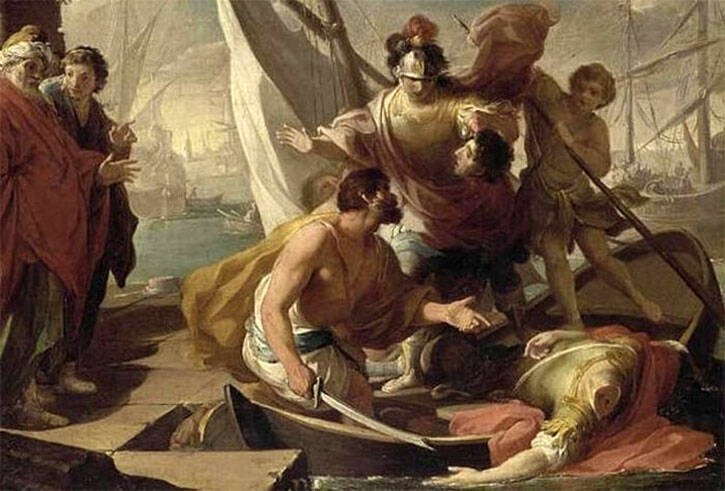 Гаэтано Гандольфи, «Смерть Помпея»