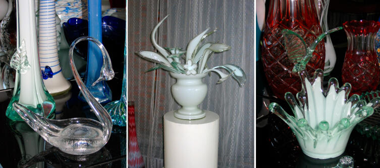 Экспонаты «Музея стекла», г. Вышний Волочёк