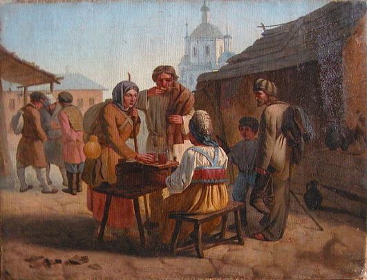 В. Е. Калистов, «Уличная торговля квасом», 1862 г.