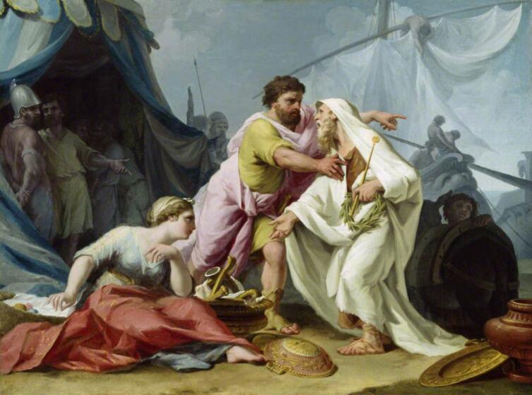 Джакопо Алессандро Кальви, «Хрис перед палаткой Агамемнона умоляет его вернуть Хрисеиду», 1815 г.
